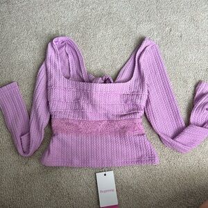 Beginning boutique purple vida long sleeve